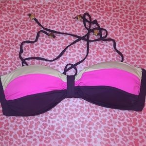 H&M bandeau swim top colors pink/ purple/ nude size 10